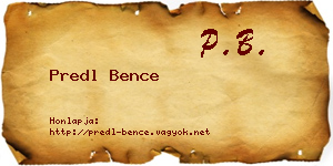 Predl Bence névjegykártya